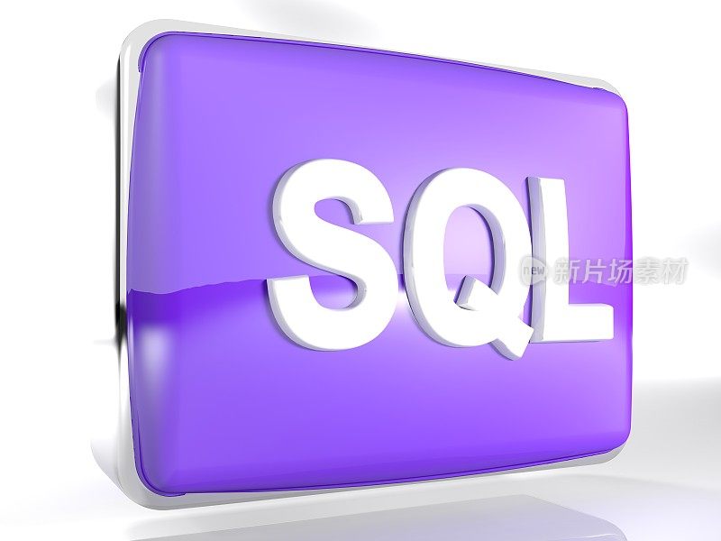 框图标紫色SQL - 3D渲染
